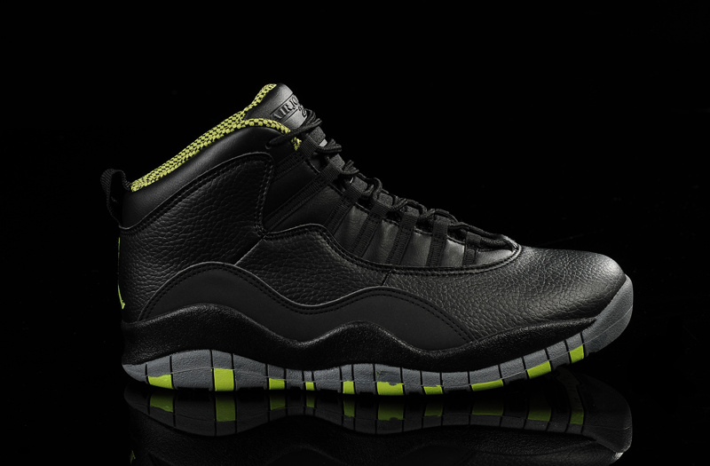 Air Jordan 10 Mens Shoes Black/Green Online